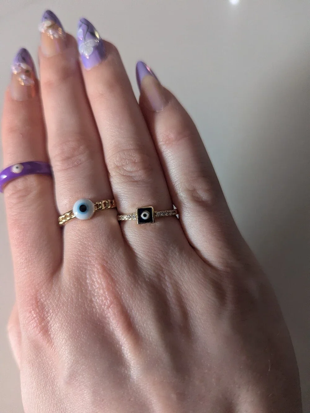 Set Of 3 Evil Eye Rings